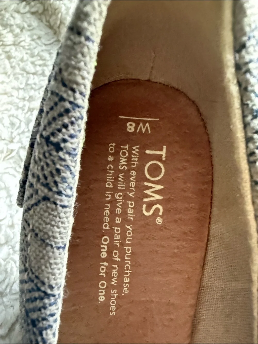 Toms Women's Gray Patterned Peep-Toe Wedge Slip-Ons
